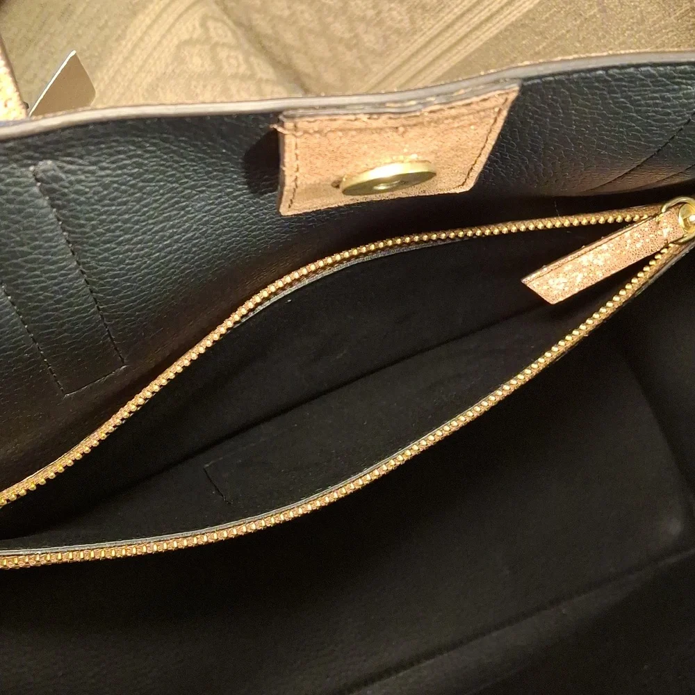 NWT Cole Haan Natalie Large Bronze Metallic Tote